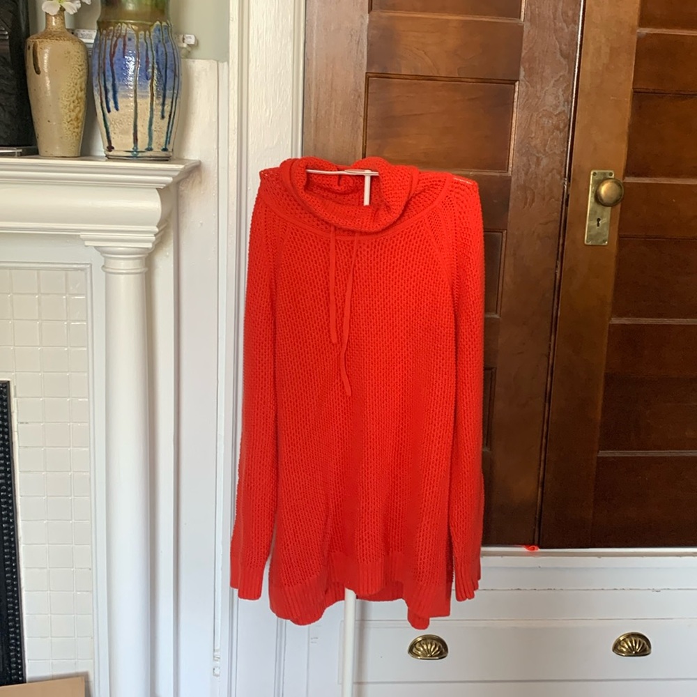 Eight eight eight‎ woman open weave tie cowl sweater. Worn 2x